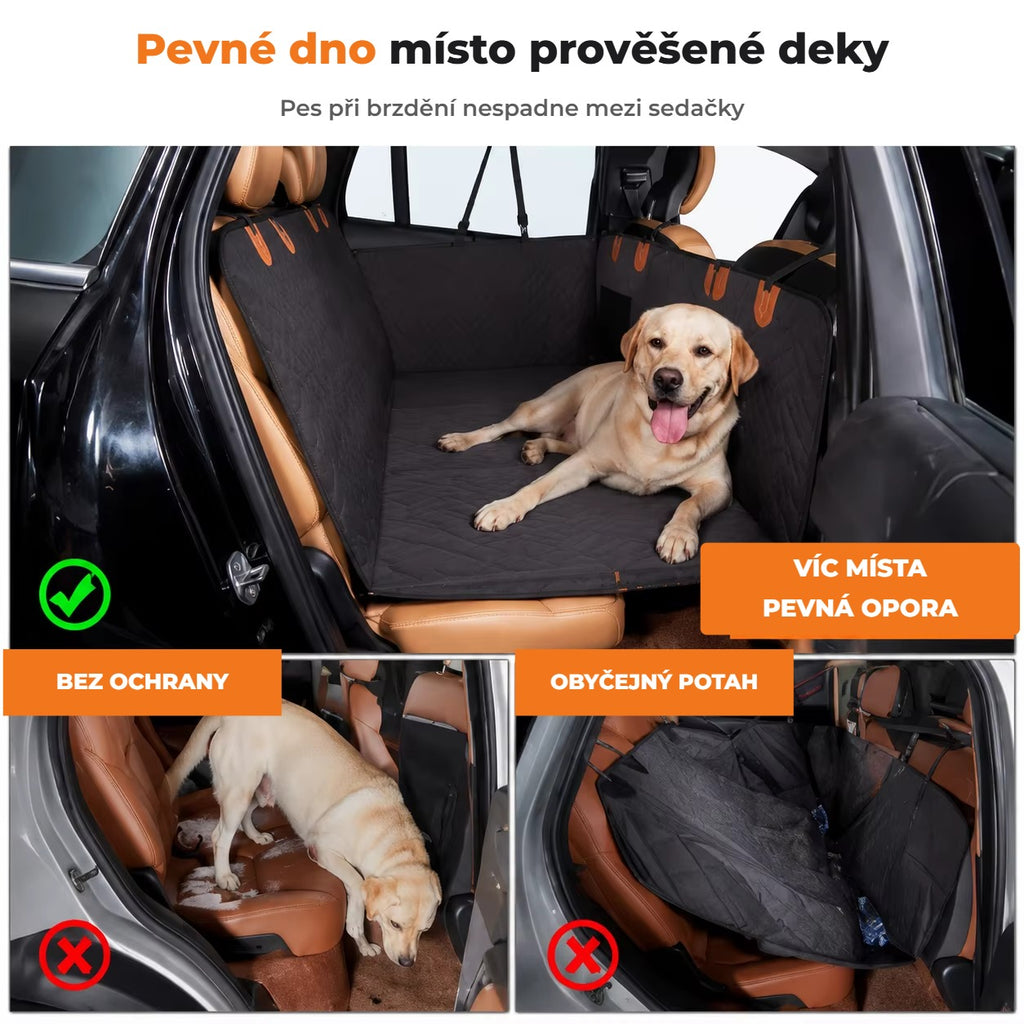 Srovnání: pevné dno, auto bez ochrany a obyčejný potah